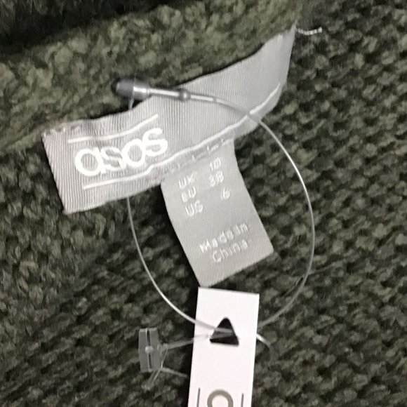 ASOS Open Back Knitted Roll Neck Green Sweater - Picture 8 of 10